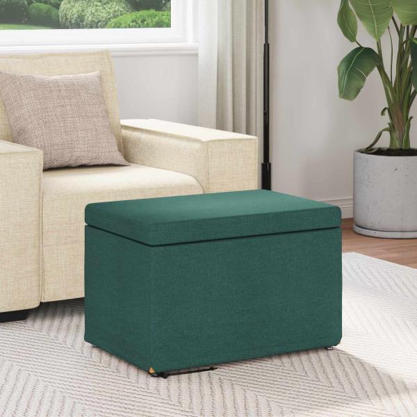 Hocker Dunkelgrün 61 x 41 x 40 cm Stoff und Pressholz