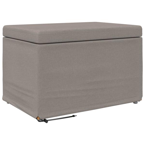 Hocker Taupe 61 x 41 x 40 cm Stoff und Pressholz