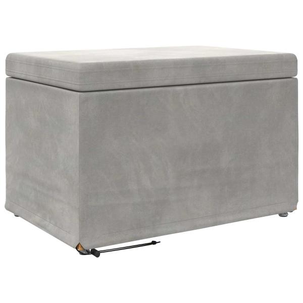 Hocker Hellgrau 61 x 41 x 40 cm Samt und Engineering Holz