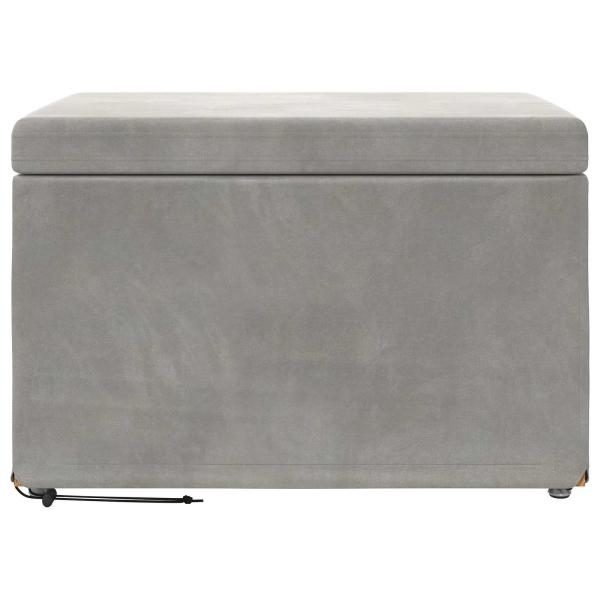 Hocker Hellgrau 61 x 41 x 40 cm Samt und Engineering Holz