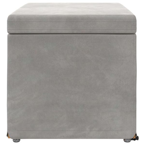 Hocker Hellgrau 61 x 41 x 40 cm Samt und Engineering Holz