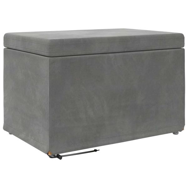 Hocker Dunkelgrau 61 x 41 x 40 cm Samt und Engineering Holz