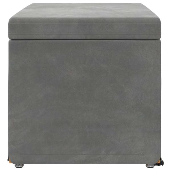 Hocker Dunkelgrau 61 x 41 x 40 cm Samt und Engineering Holz