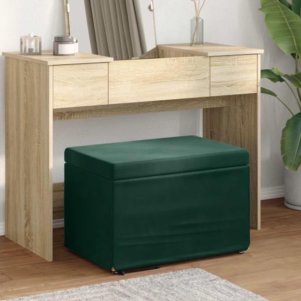 ARDEBO.de - Hocker Dunkelgr?n 61 x 41 x 40 cm Samt und Engineering Holz
