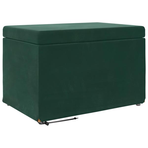 Hocker Dunkelgr?n 61 x 41 x 40 cm Samt und Engineering Holz