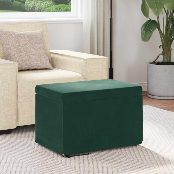 Hocker Dunkelgr?n 61 x 41 x 40 cm Samt und Engineering Holz
