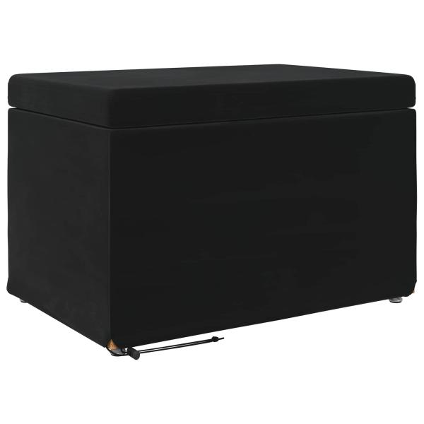 Hocker Schwarz 61 x 41 x 40 cm Samt und Engineering Holz