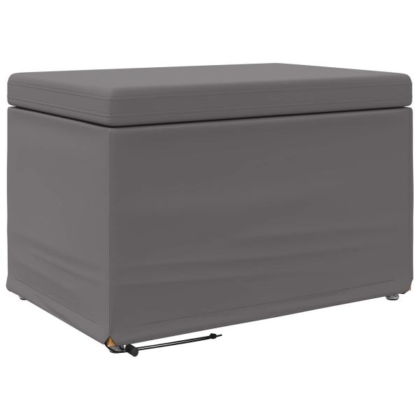 Hocker Grau 61 x 41 x 40 cm Kunstleder und Engineering Holz