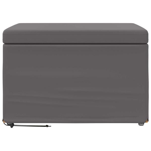 Hocker Grau 61 x 41 x 40 cm Kunstleder und Engineering Holz