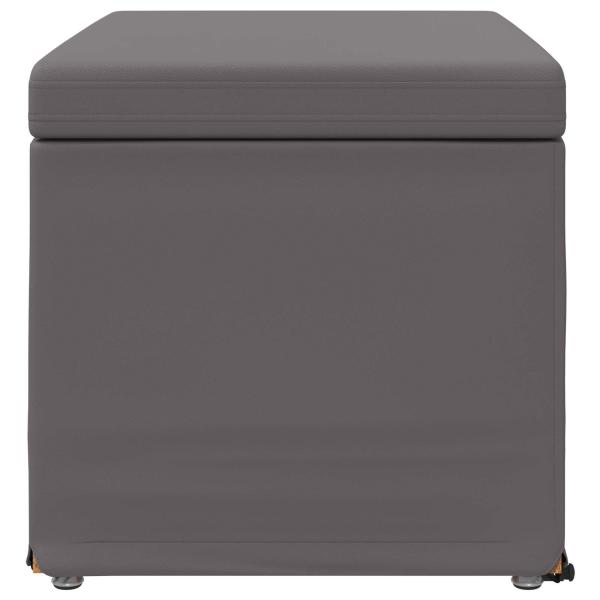 Hocker Grau 61 x 41 x 40 cm Kunstleder und Engineering Holz