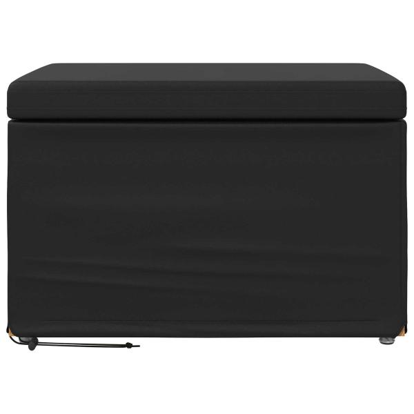 Hocker Schwarz 61 x 41 x 40 cm Kunstleder und Engineering Holz