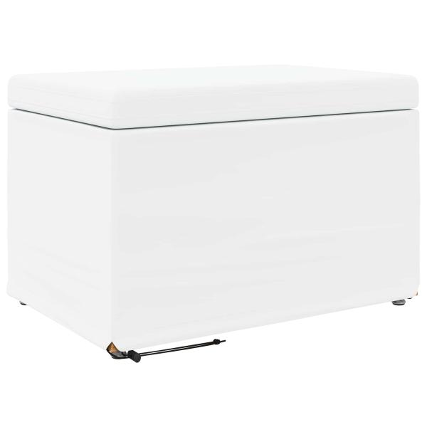 Hocker Weiß 61 x 41 x 40 cm Kunstleder und Engineering Holz
