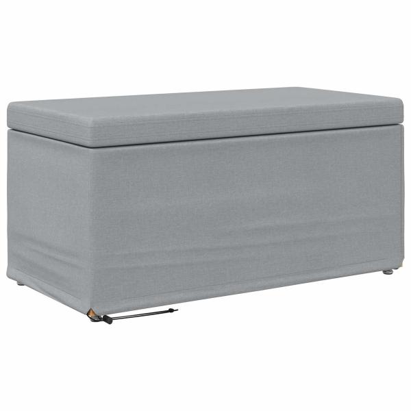 Hocker Hellgrau 81 x 41 x 40 cm Stoff und Pressholz