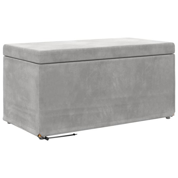 Hocker Hellgrau 81 x 41 x 40 cm Samt und Engineering Holz