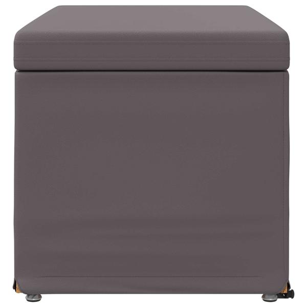 Hocker Grau 81 x 41 x 40 cm Kunstleder und Engineering Holz