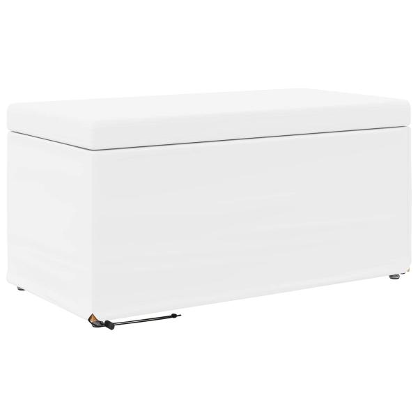 Hocker Wei? 81 x 41 x 40 cm Kunstleder und Engineering Holz