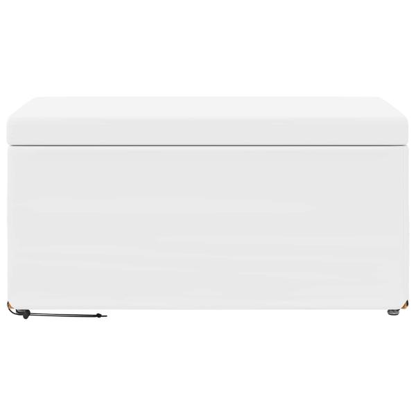Hocker Wei? 81 x 41 x 40 cm Kunstleder und Engineering Holz
