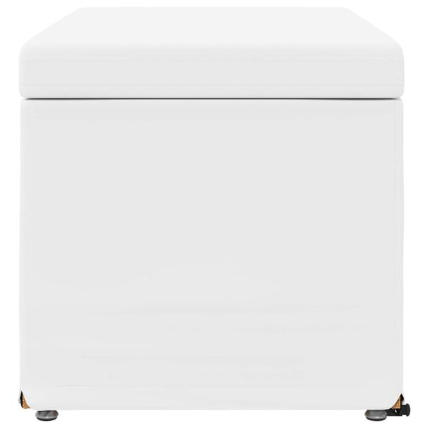 Hocker Wei? 81 x 41 x 40 cm Kunstleder und Engineering Holz
