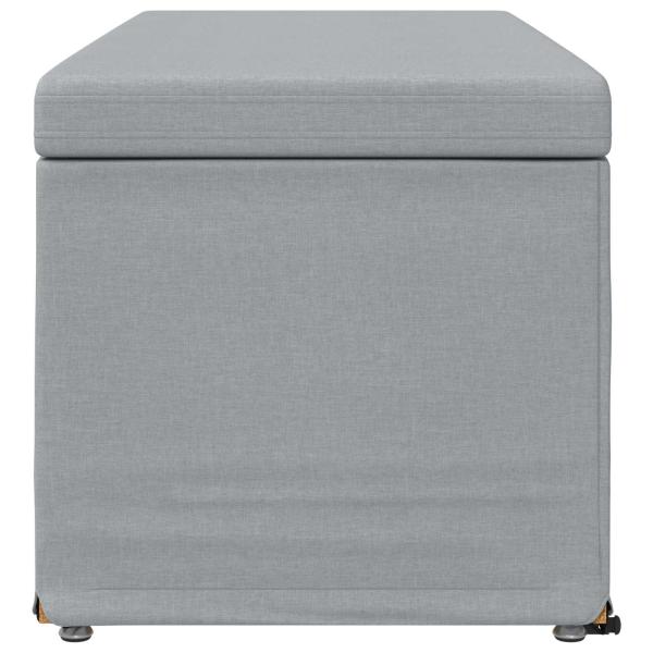 Hocker Hellgrau 101 x 41 x 40 cm Stoff und Pressholz