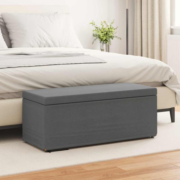 ARDEBO.de - Hocker Dunkelgrau 101 x 41 x 40 cm Stoff und Pressholz