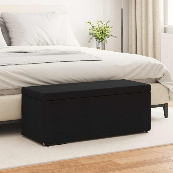ARDEBO.de - Hocker Schwarz 101 x 41 x 40 cm Stoff und Pressholz