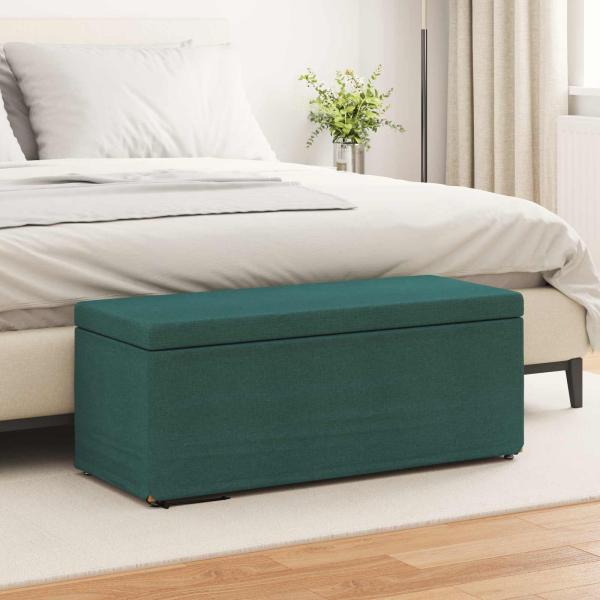 ARDEBO.de - Hocker Dunkelgr?n 101 x 41 x 40 cm Stoff und Pressholz