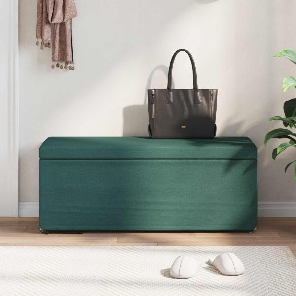 Hocker Dunkelgr?n 101 x 41 x 40 cm Stoff und Pressholz