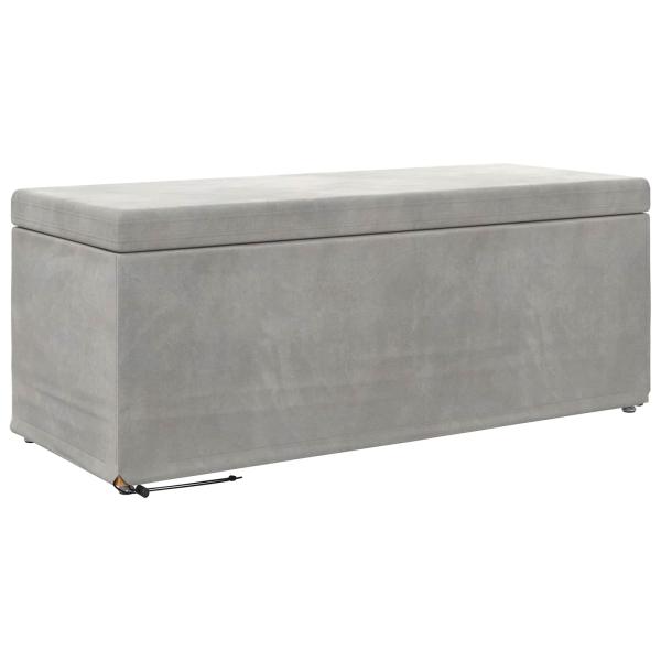 Hocker Hellgrau 101 x 41 x 40 cm Samt und Engineering Holz