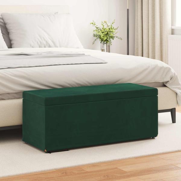 ARDEBO.de - Hocker Dunkelgrün 101 x 41 x 40 cm Samt und Engineering Holz