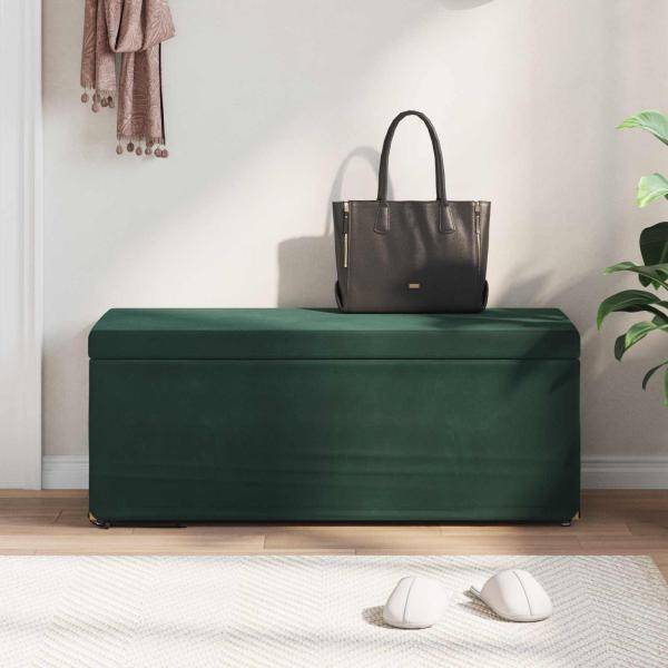 Hocker Dunkelgrün 101 x 41 x 40 cm Samt und Engineering Holz