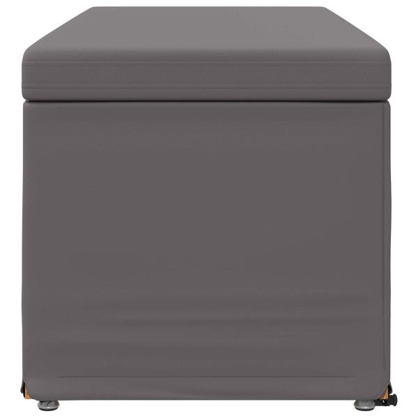 Hocker Grau 101 x 41 x 40 cm Kunstleder und Engineering Holz