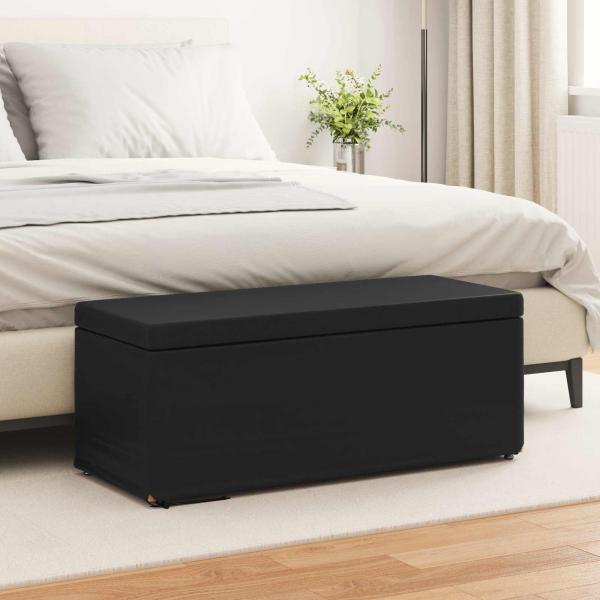ARDEBO.de - Hocker Schwarz 101 x 41 x 40 cm Kunstleder und Engineering Holz