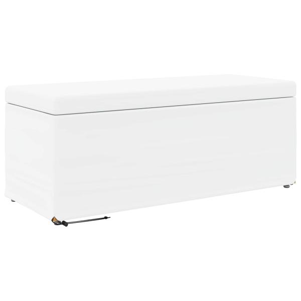 Hocker Wei? 101 x 41 x 40 cm Kunstleder und Engineering Holz
