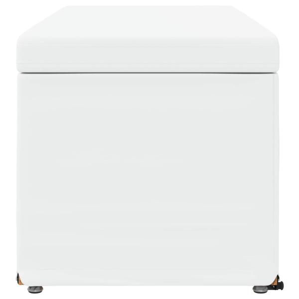 Hocker Wei? 101 x 41 x 40 cm Kunstleder und Engineering Holz