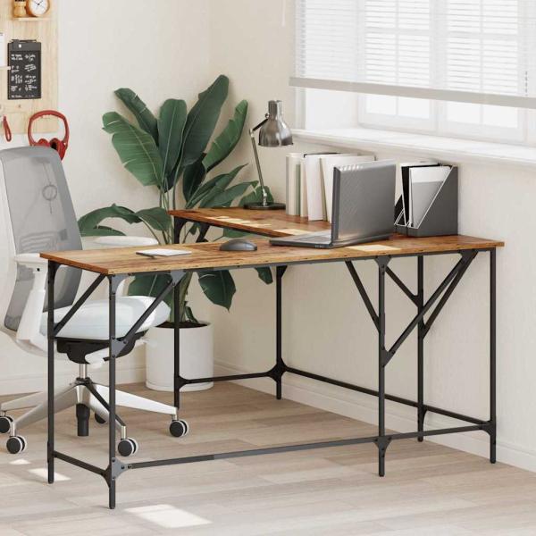 ARDEBO.de - Schreibtisch Altholz Holzwerkstoff 149 x 149 x 75 cm