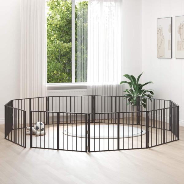 ARDEBO.de - Hundetor 10 stk. Schwarz 100 x 60 cm Verzinkter Stahl