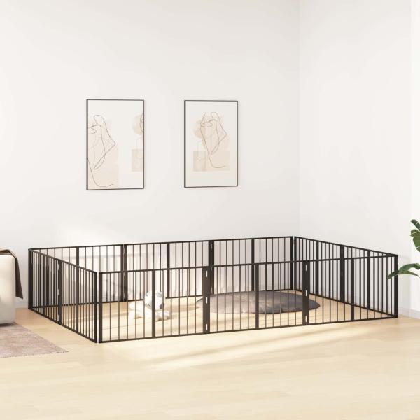 Hundetor 10 stk. Schwarz 100 x 60 cm Verzinkter Stahl
