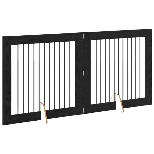 Klappbares Hundetor mit Ständern 2 stk. Schwarz Eichen-Optik
