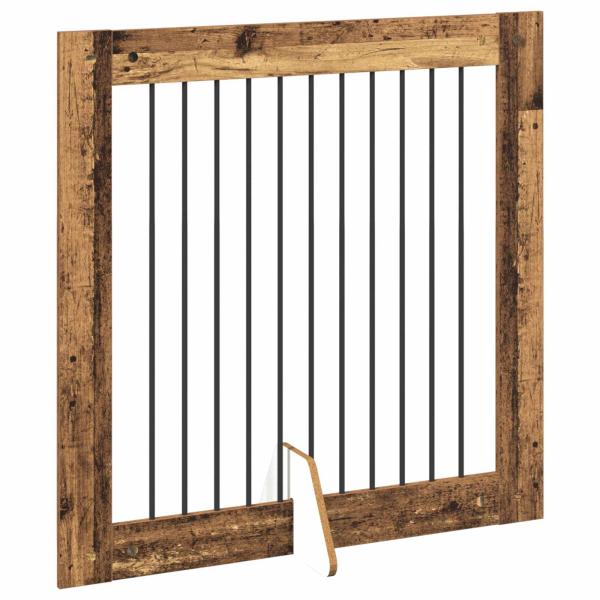 Klappbares Hundetor mit Ständern 2 stk. Altholz 200,5 cm