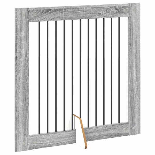 Klappbares Hundetor mit Ständern 4 stk. Sonoma-Grau 401 cm