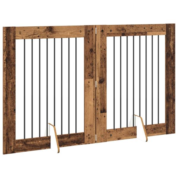 Klappbares Hundetor mit Ständern 2 stk. Altholz 160,5 cm