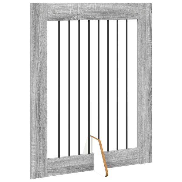 Klappbares Hundetor mit Ständern 4 stk. Sonoma-Grau 321 cm