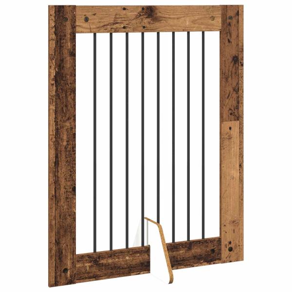 Klappbares Hundetor mit Ständern 4 stk. Altholz 321 cm