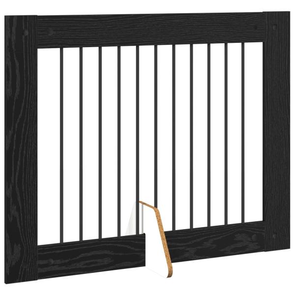 Klappbares Hundetor mit Ständern 2 stk. Schwarz Eichen-Optik