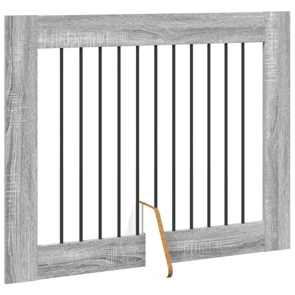 Klappbares Hundetor mit Ständern 4 stk. Sonoma-Grau 401 cm
