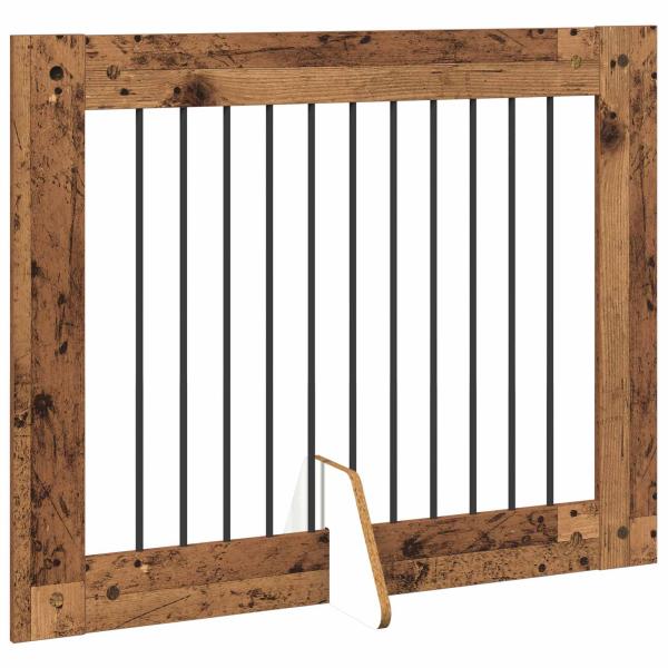 Klappbares Hundetor mit Ständern 4 stk. Altholz 401 cm