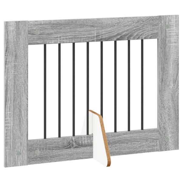 Klappbares Hundetor mit Ständern 2 stk. Sonoma-Grau 160,5 cm