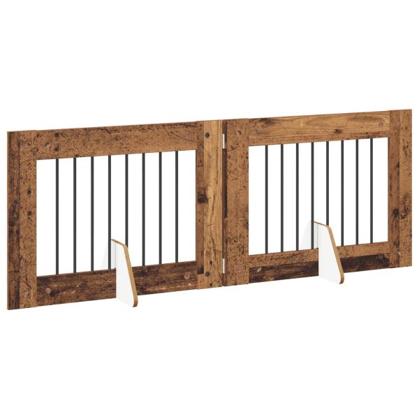 Klappbares Hundetor mit Ständern 2 stk. Altholz 160,5 cm
