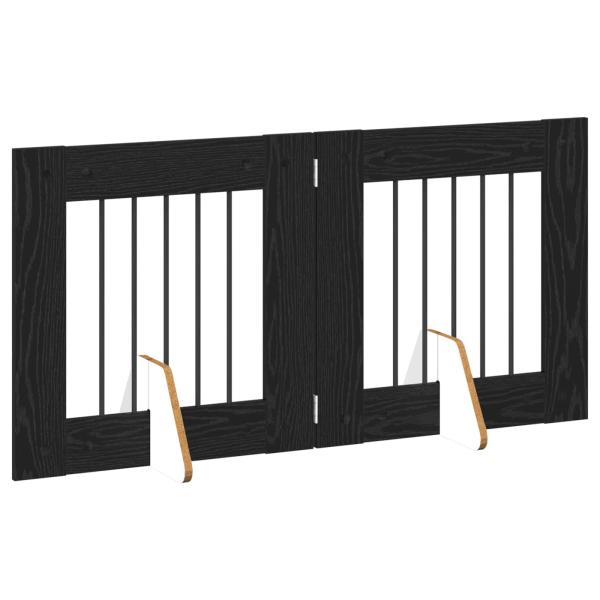 Klappbares Hundetor mit Ständern 2 stk. Schwarz Eichen-Optik