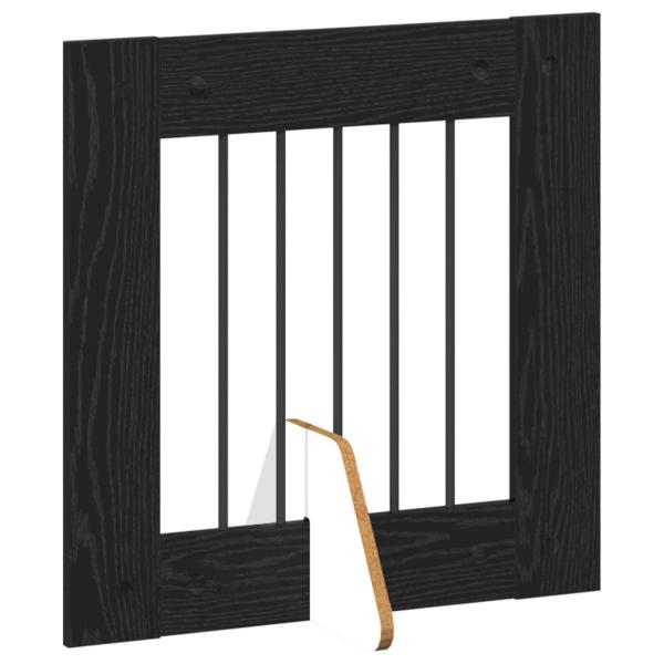 Klappbares Hundetor mit Ständern 2 stk. Schwarz Eichen-Optik